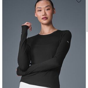 Alo Finesse Black Long Sleeve Top